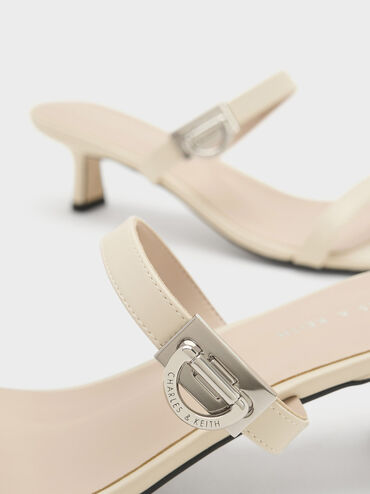 Metallic Accent Double Strap Mules, Chalk, hi-res