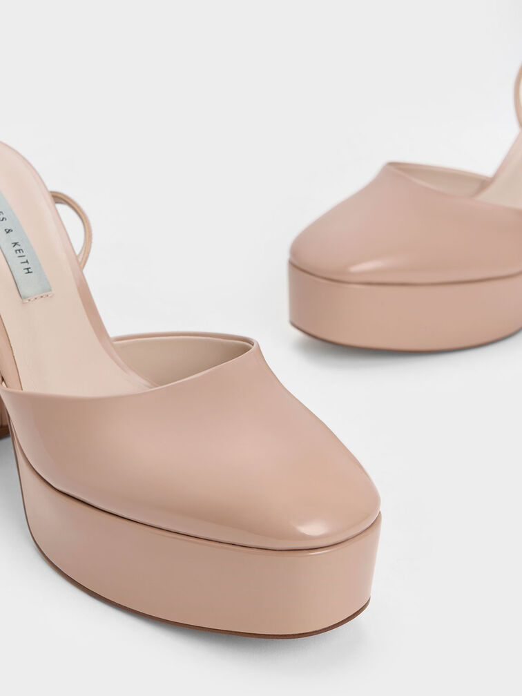 Patent Platform Ankle-Strap Pumps, Nude, hi-res