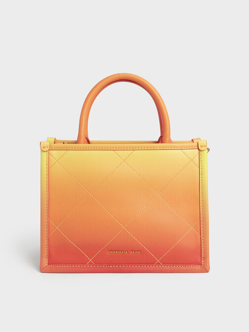 Celia Quilted Double Handle Tote Bag, Sunset, hi-res
