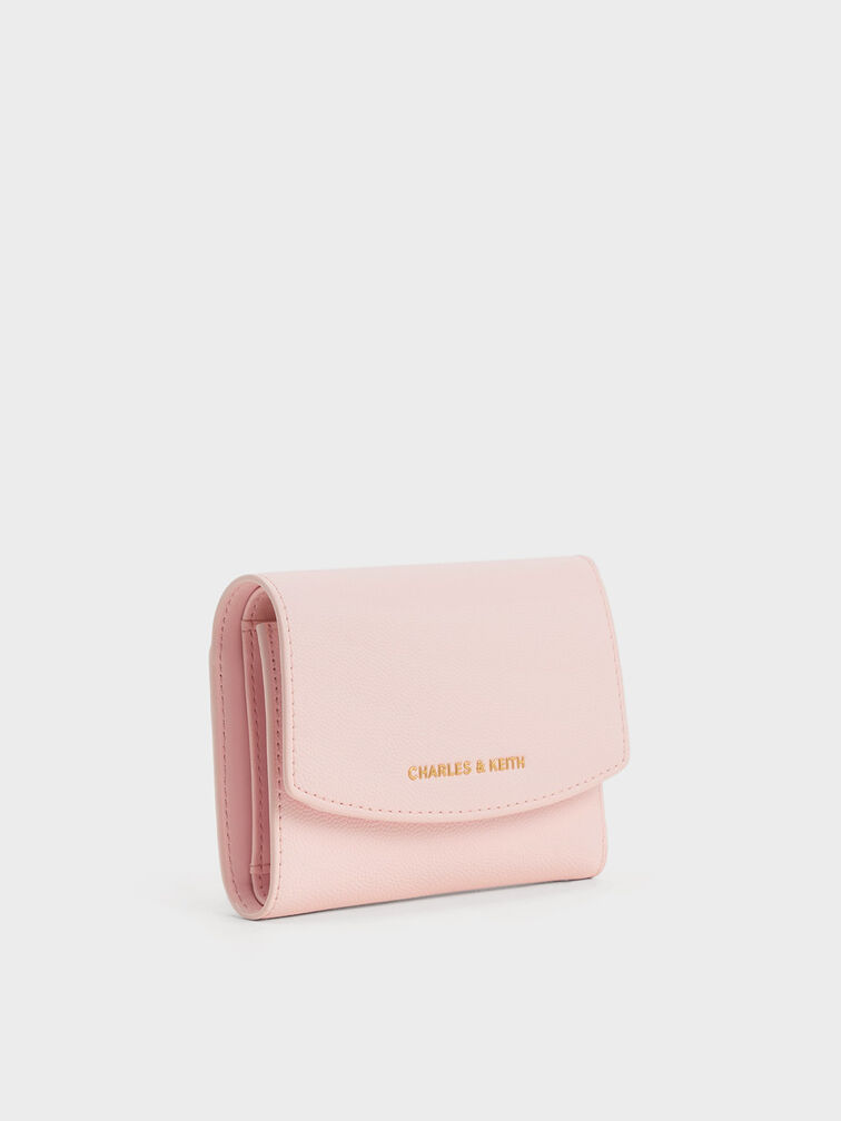 Briony Curved Flap Wallet, Light Pink, hi-res