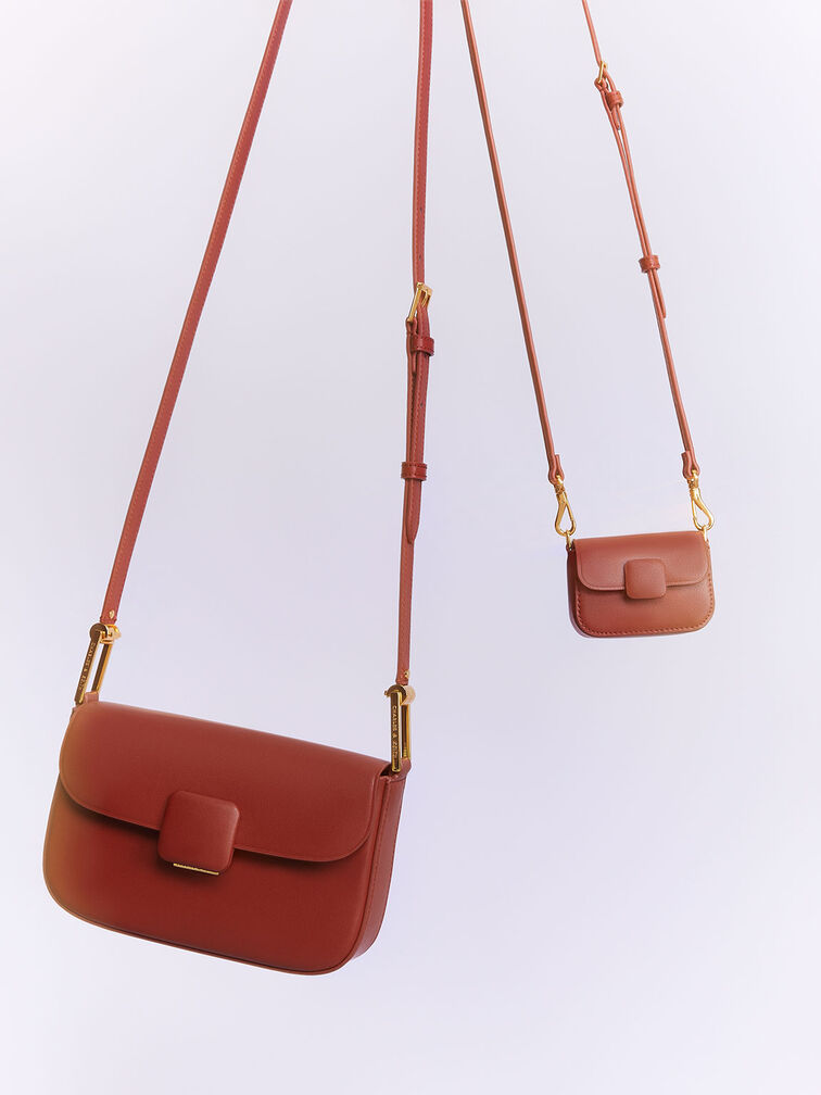 Koa Square Push-Lock Shoulder Bag, Brick, hi-res