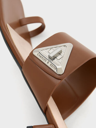Trice Metallic Accent Toe-Ring Sandals, Cognac, hi-res
