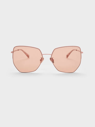 Recycled Acetate Butterfly Sunglasses, Pink, hi-res