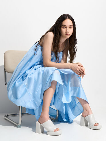 Lucile Block-Heel Platform Mules, White, hi-res