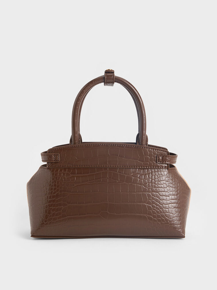 Aurelia Croc-Effect & Faux Suede Metallic-Accent Elongated Tote, Multi, hi-res
