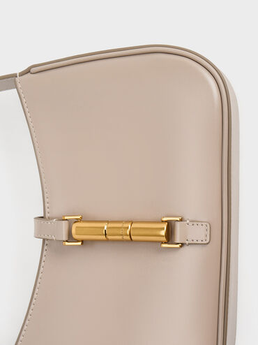Cesia Metallic-Accent Shoulder Bag, Taupe, hi-res