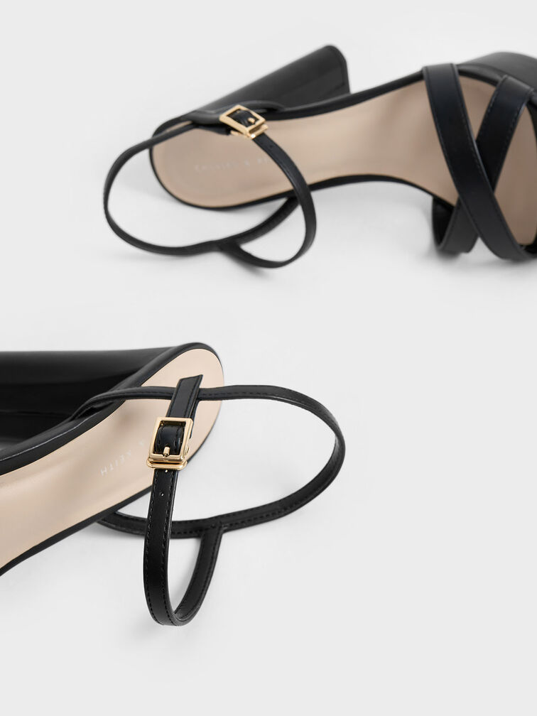 Faye Crossover Platform Heeled Sandals, Black, hi-res