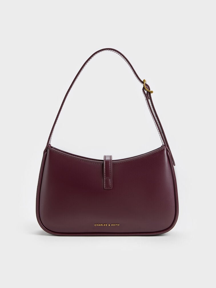 Cesia Metallic Accent Shoulder Bag, Wineberry Red, hi-res