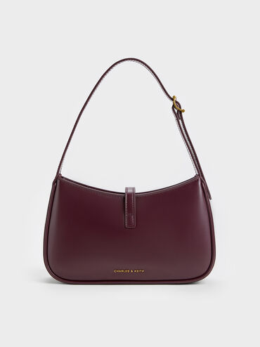 Cesia Metallic Accent Shoulder Bag, Wineberry Red, hi-res