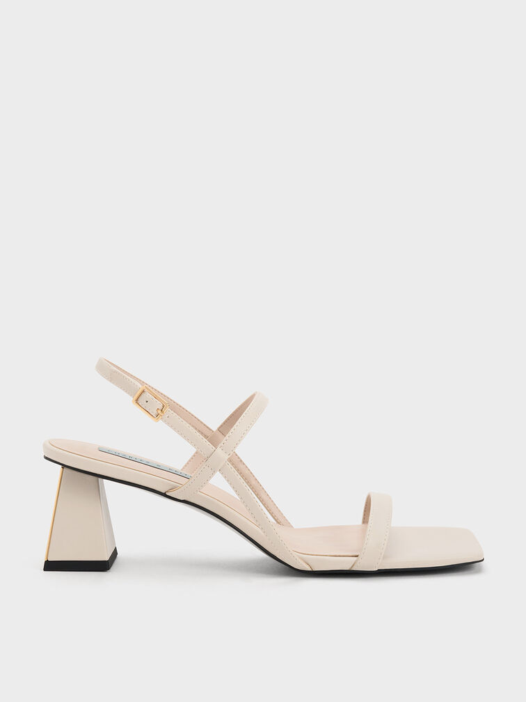 Square-Toe Strappy Sandals, Chalk, hi-res