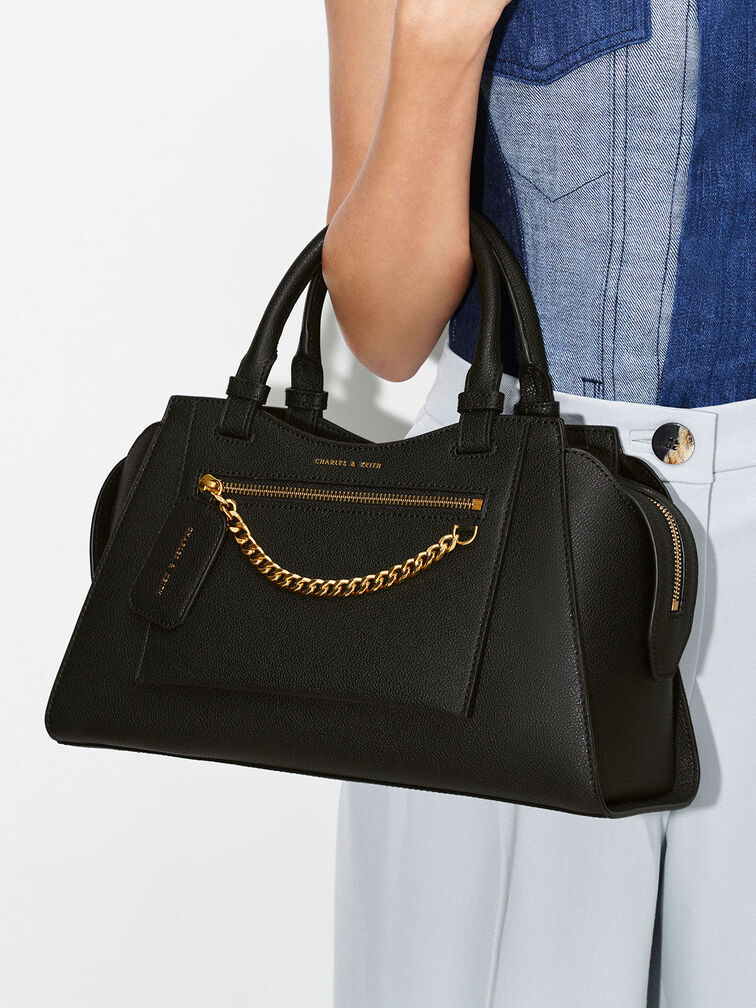 Avis Trapeze Tote Bag, Black, hi-res