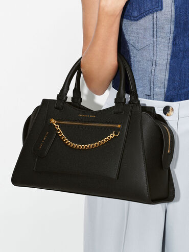 Avis Trapeze Tote Bag, Black, hi-res
