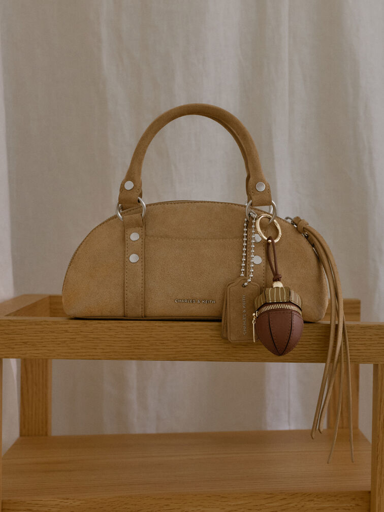 Tatiana Studded Bowling Bag, Sand, hi-res