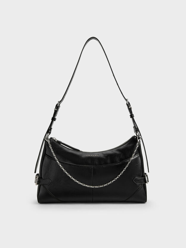 Antonella Chain-Strap Shoulder Bag, Noir, hi-res
