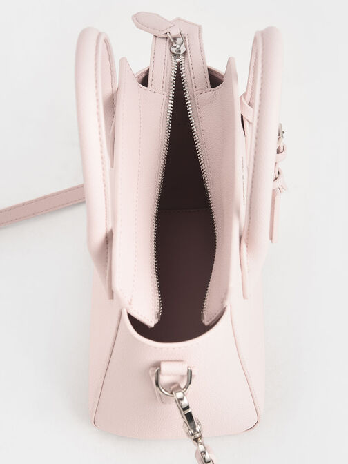 Double Handle Trapeze Tote, Light Pink, hi-res