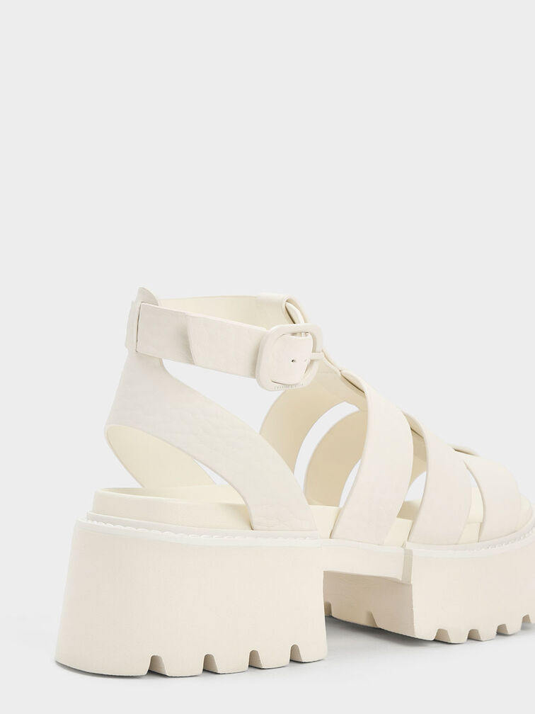 Nadine Gladiator Platform Sandals, Chalk, hi-res