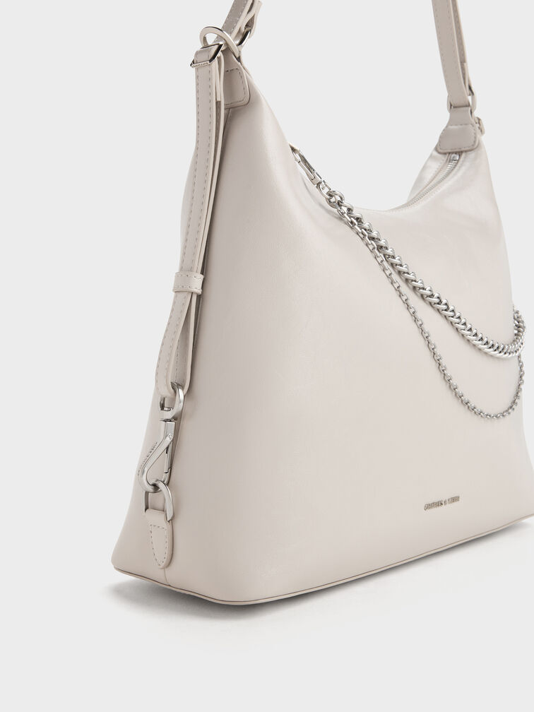 Atwood Chain Hobo Bag, Shell Grey, hi-res