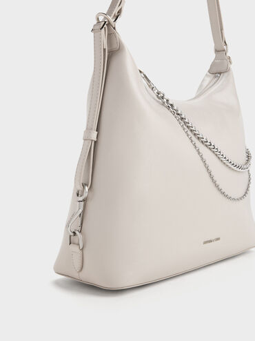 Atwood Chain Hobo Bag, Shell Grey, hi-res