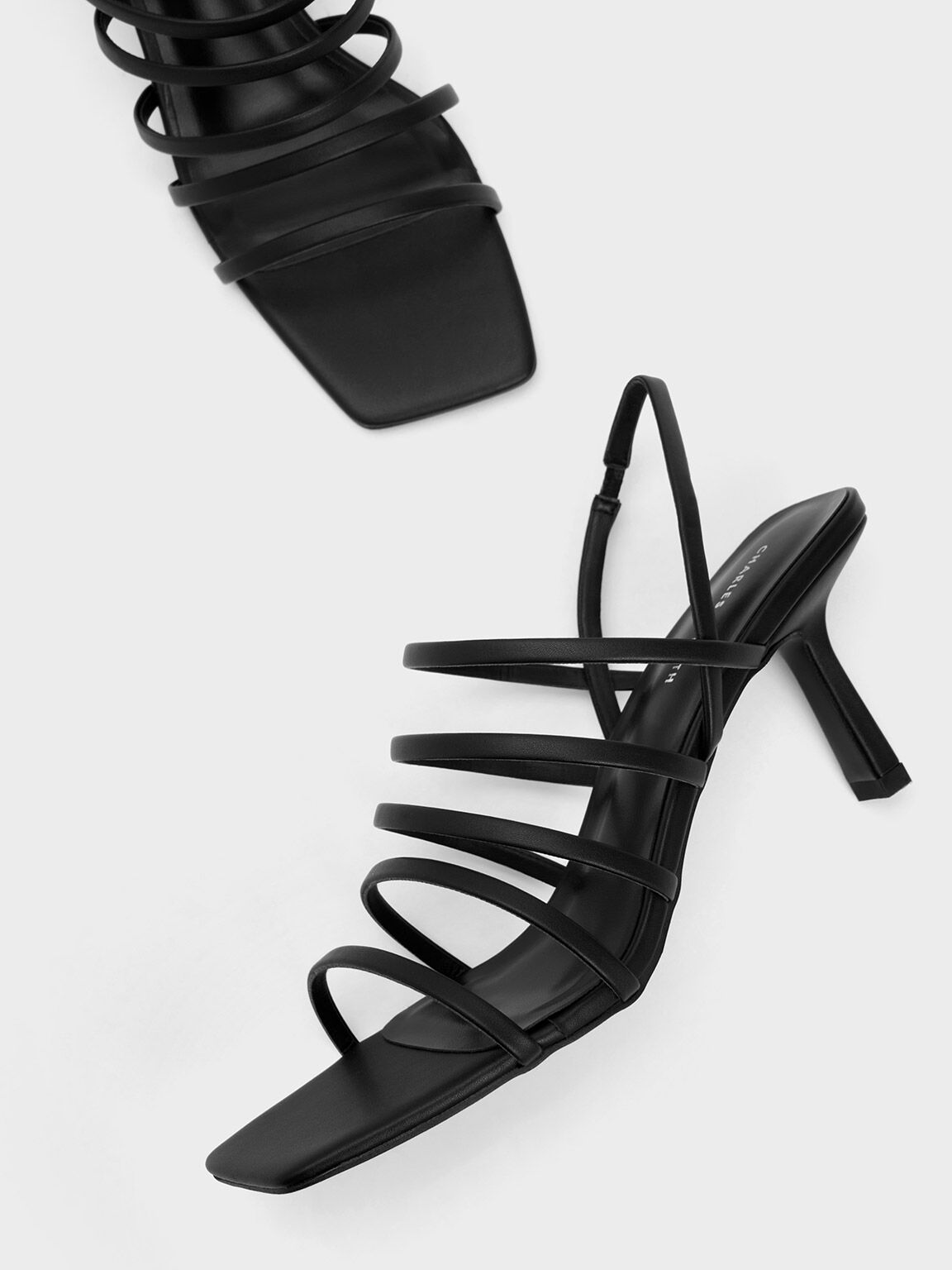 All black strappy sandals clearance