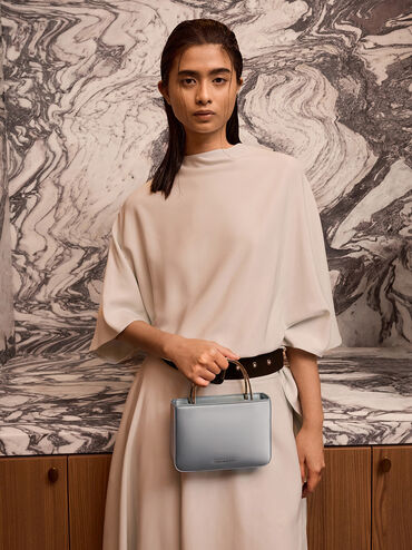 Satin Crystal-Embellished Top Handle Bag, Sky Blue, hi-res