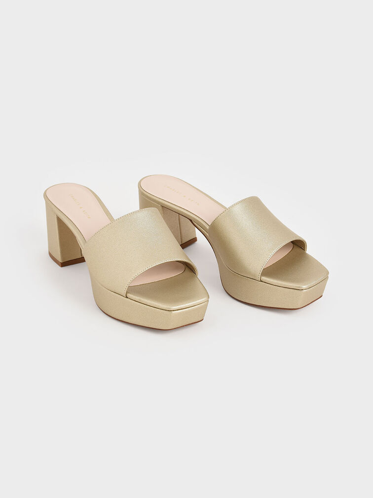 Platform Mules, Gold, hi-res