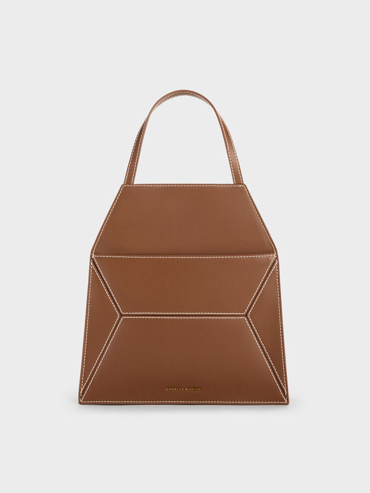 Nasrin Geometric Tote Bag, Chocolate, hi-res