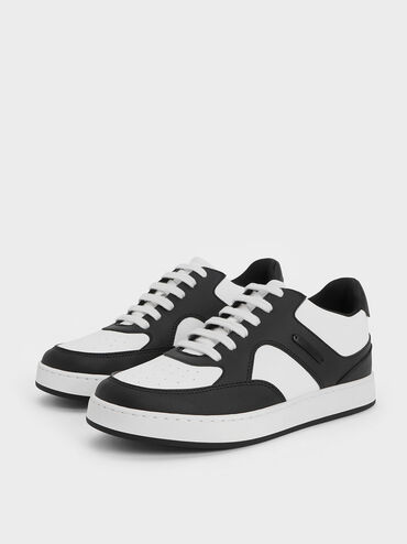 Two-Tone Low-Top Sneakers, Black, hi-res