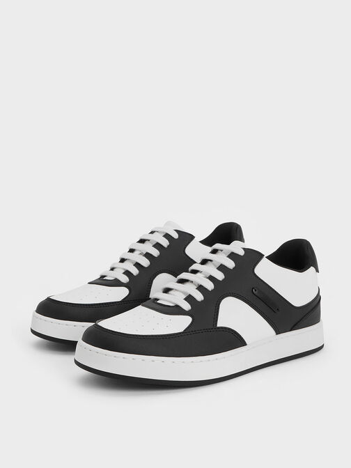 Two-Tone Low-Top Sneakers, Black, hi-res