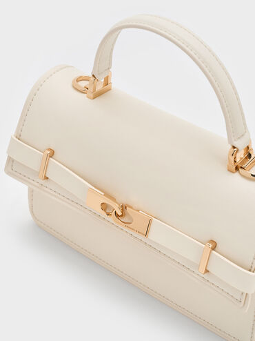 Arlet Belted Top Handle Bag, Cream, hi-res