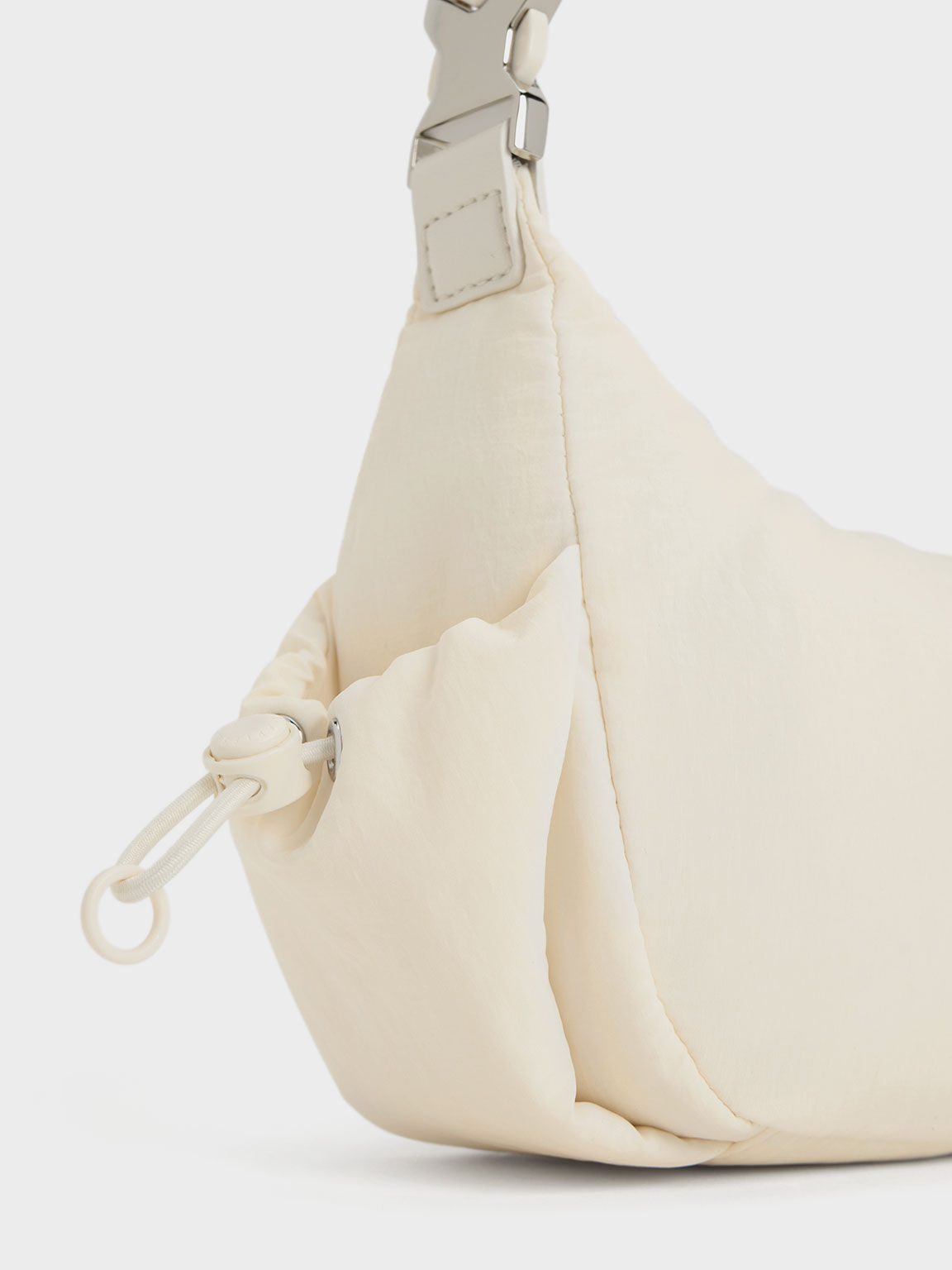 Beige nylon shoulder bag 2025