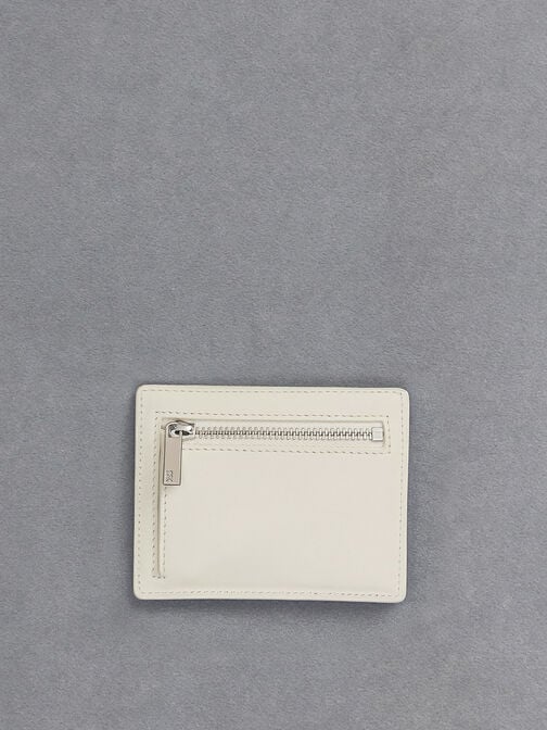 Leather Multi-Slot Card Holder, White, hi-res