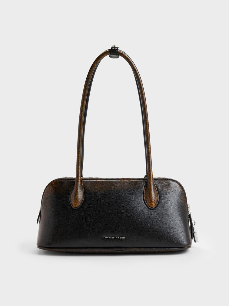 Ginevra Front-Pocket Shoulder Bag, Burnished Brown, hi-res