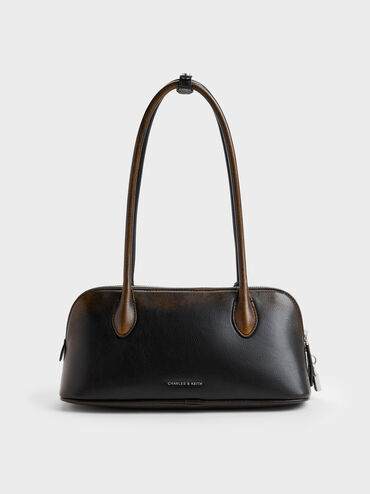 Ginevra Front-Pocket Shoulder Bag, Burnished Brown, hi-res