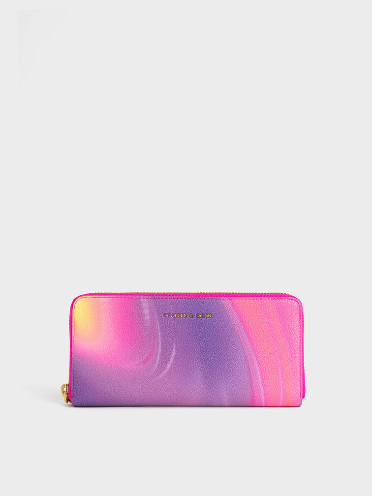 Dulcie Holographic Zip-Around Long Wallet, Holographic, hi-res