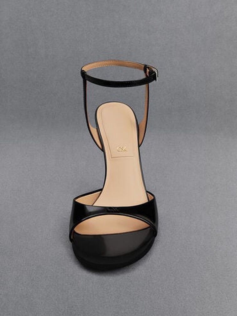 Leather Ankle-Strap Pumps, Black Box, hi-res