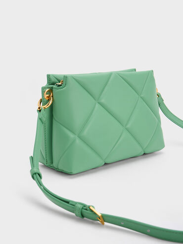 Danika Chunky Chain Padded Bag, Green, hi-res