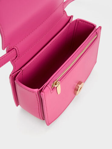 Clover Curved Shoulder Bag, Fuchsia, hi-res