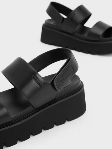 Jadis Chunky Flatform Sandals, Black, hi-res