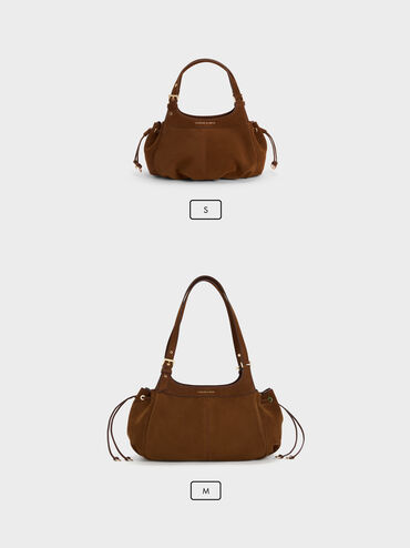 Lillith Drawstring Tote Bag, Pecan Brown, hi-res