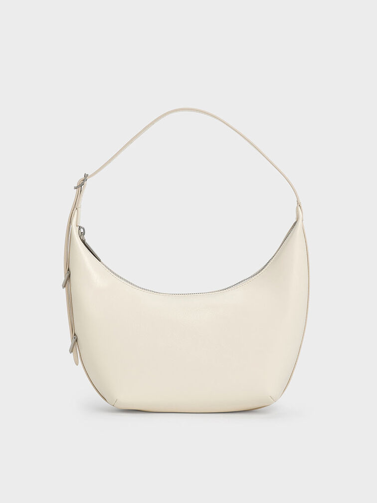 Bryna Curved Hobo Bag, Cream, hi-res