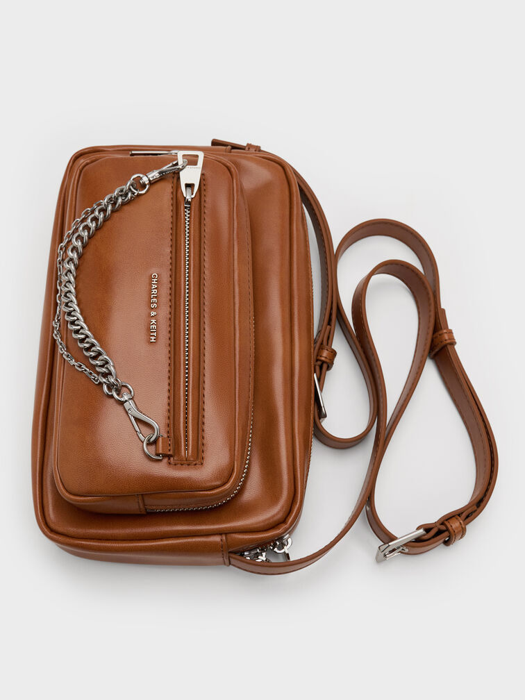 Atwood Chain Crossbody Bag, Distressed Tan, hi-res