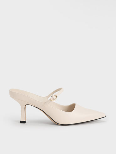 Roxane Mary Jane Heeled Mules, Chalk, hi-res