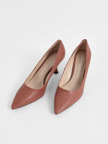 Spool Heel Pumps, Cognac, hi-res