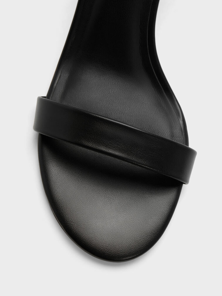 Slant-Heel Ankle-Strap Sandals, Black, hi-res