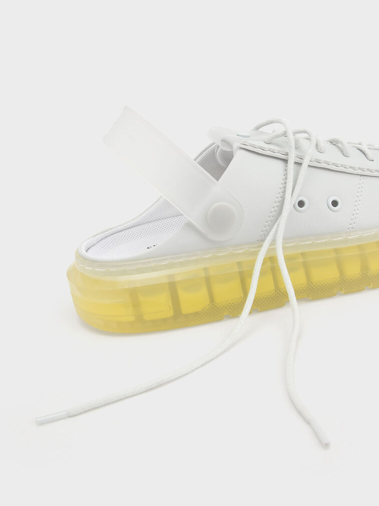 Hart Coloured Translucent Sole Sneaker Mules, Yellow, hi-res