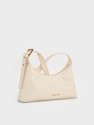 Atwood Chain-Embellished Shoulder Bag, Cream, hi-res