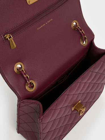 Cressida Chain Strap Bag, Burgundy, hi-res