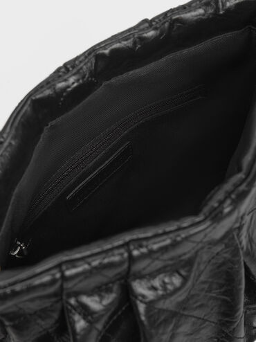 Duo Chain Handle Shoulder Bag, Noir, hi-res