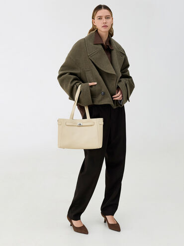 Dinora Belted Tote Bag, Chalk, hi-res