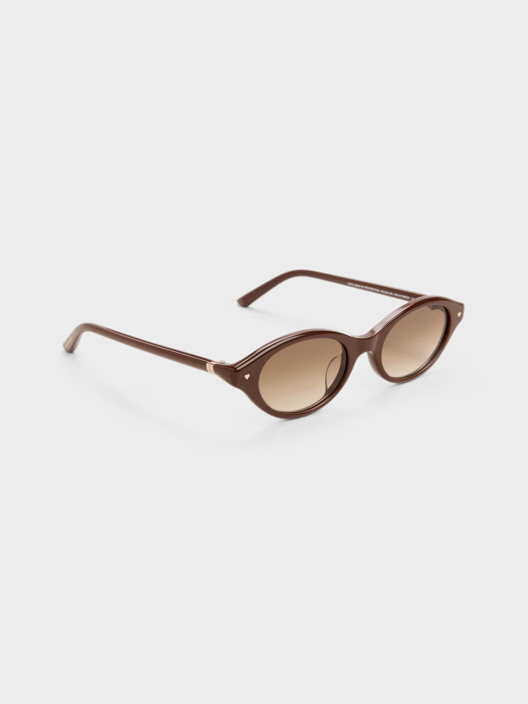 Pecola Oval Sunglasses, Pecan Brown, hi-res